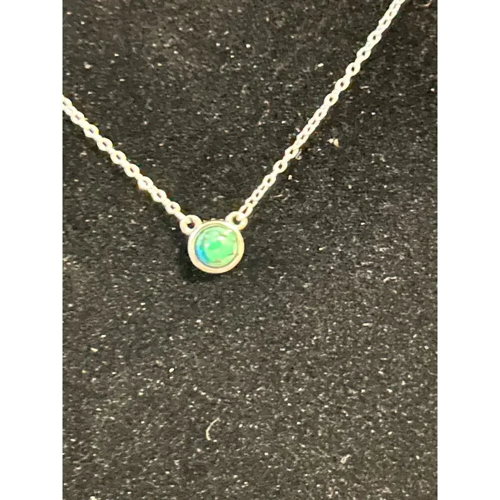 Sterling Silver Turquoise Pendant Necklace 18